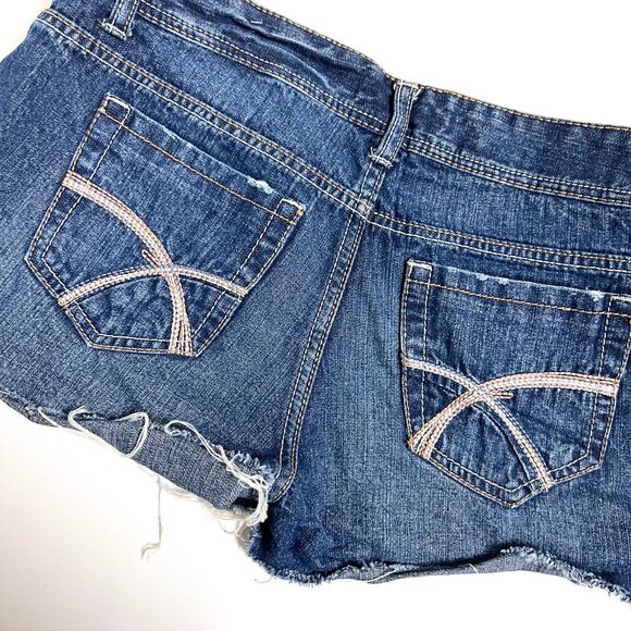 Rue21 Denim Shorts with Frayed Hem (size 5/6) - Picture 4 of 8